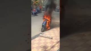 Electric Bike Fire Accident | See Description For info on EV Fire🔥