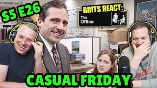 British Guys HILARIOUS The Office Reaction | Season 5 Episode 26 (Casual Friday)