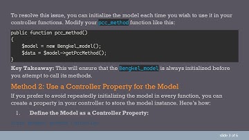 Resolving the Error Call to a member function getPccMethod() on null in CodeIgniter 4