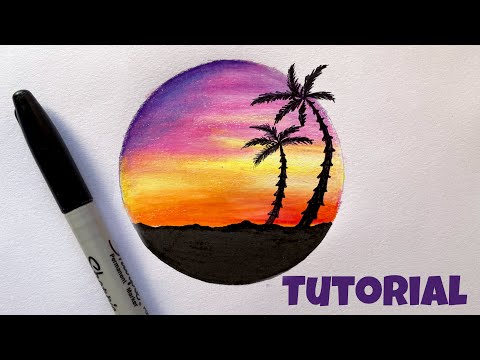 How To】 Color A Sunset With Colored Pencils