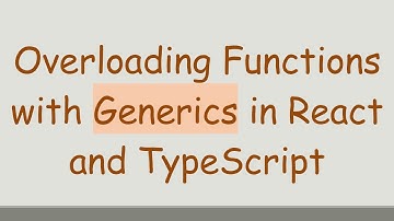 Overloading Functions with Generics in React and TypeScript