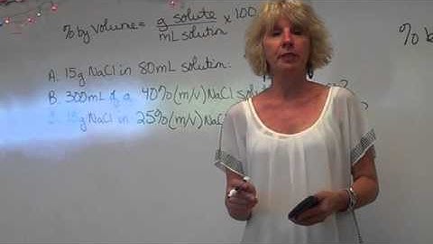 Introduction to Calculating Percent by Volume (%m/v)  of a Solution