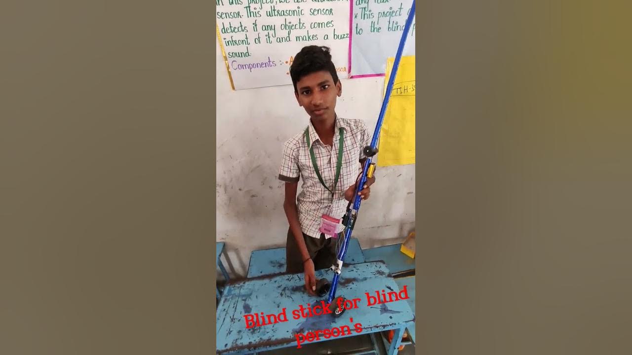 student explaining blind stick project - YouTube
