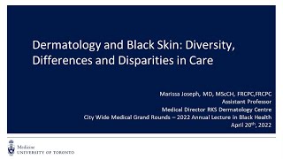 CWMGR: Dermatology and Black Skin: Diversity, Differences and Disparities in Care