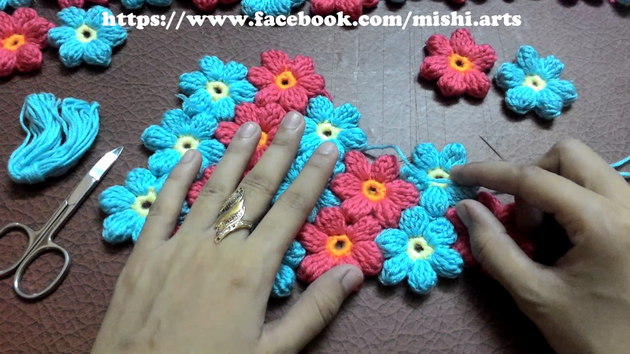 モリーの花 ぷっくり可愛い毛糸の花の編み方 Handful ハンドフル