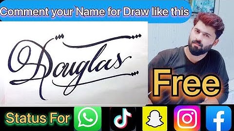 Douglas Name Signature Calligraphy Status | How to Cursive write with cut Marker #douglas @douglas