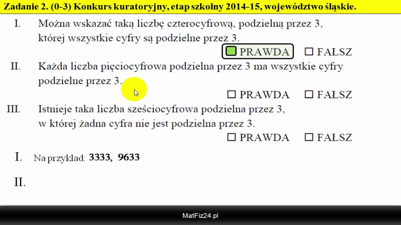 Jakie Liczby Są Podzielne Przez 3 Liczby podzielne przez 3 - Podzielność liczb - Zad 2 - MatFiz24.pl