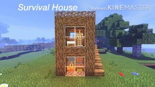 Minecraft: Pocket Edition How to Build a small survival house 4x4 tutorial (#2)