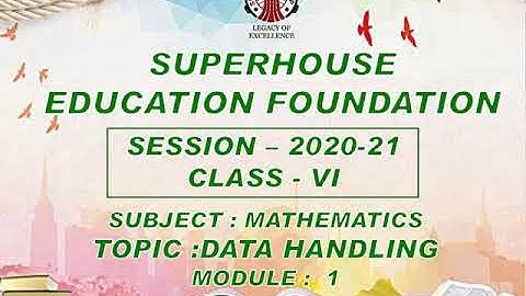 CLASS 6 MATHEMATICS CH 9 DATA HANDLING MODULE 1
