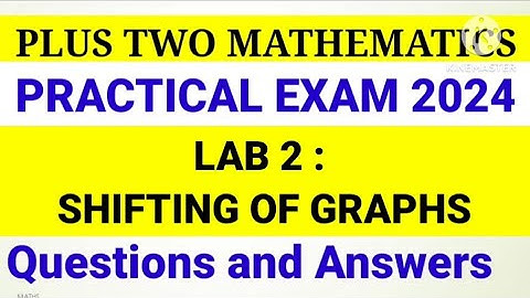 Plus Two Mathematics Practical Exam Previous Questions Maths Lab Exam 2024 Lab 2 Shifting of Graphs