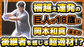 巨人】柵越え連発の18歳は岡本和真選手の後継者を感じる超逸材！？坂本
