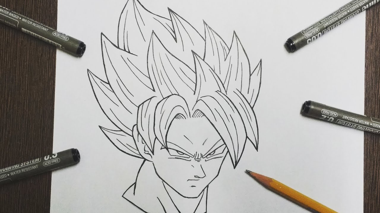 Goku drawing by me( with reference) : r/dbz