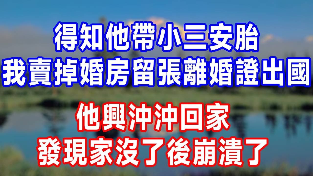 得知他帶小三安胎，我賣掉婚房留張離婚證出國，他興沖沖回家，發現家沒了後崩潰了！#人生感悟 #原创视频 #故事分享 #为人处世 #生活經驗 #打脸