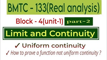 Uniform continuity|bmtc 133 real analysis|@vmatics444