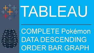 Tableau Desktop | Public Edition | Data Visualization | Complete Pokémon Data | Bar Graph DESC Order
