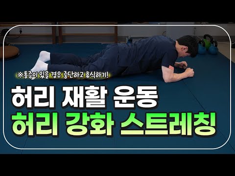 허리 재활 운동 허리 강화 스트레칭 3가지! ⚠️허리 통증 있을 경우 중단 후 휴식 ⚠️