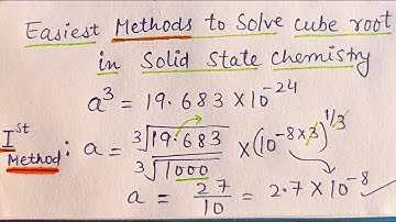 Trick to solve Cube Root in Solid State Chemistry | Solid state tricks | JEE | NEET