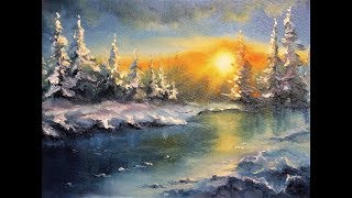 🔝 ХуДоЖнИкИ Зимний пейзаж / Картина маслом / Речка / Рисуем вместе / Александр Григорьев 🔝 ХуДоЖнИкИ Зимний пейзаж / Картина маслом / Речка / Рисуем вместе / Александр Григорьев