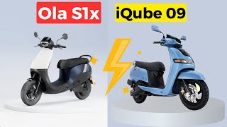 TVS IQUBE 09 V/S OLA S1X 🔥कौन है बेहतर | Detail Comparison #olaelectricscooter