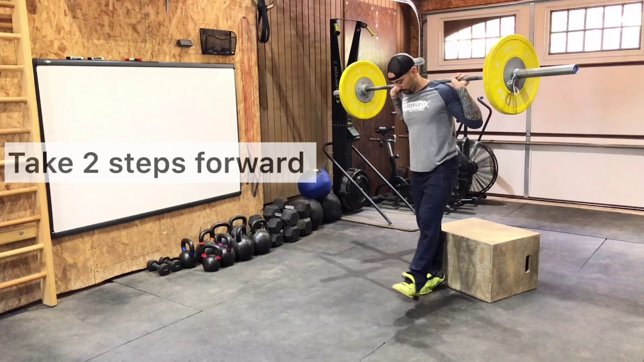 Back Rack Rear Foot Elevated Split Squat - YouTube