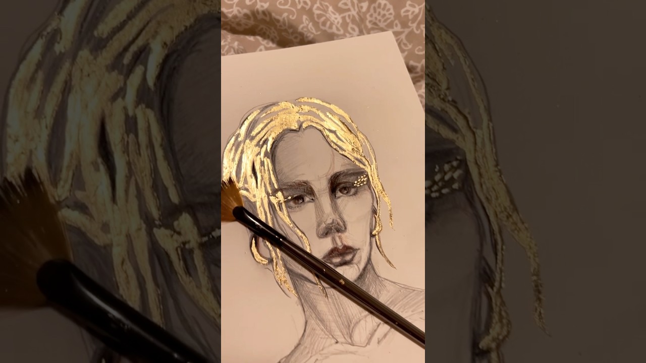 Gold Leaf Art in Progress ✨ Satisfying Gilding 