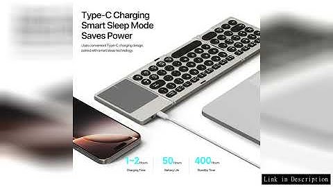 DUX DUCIS Foldable Bluetooth Mini Keyboard with Touchpad & Holder For Phones Tablets PC iOS Android