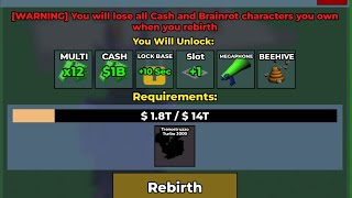 I am showing you AII REBIRTH in Roblox Steel a Brainrot 