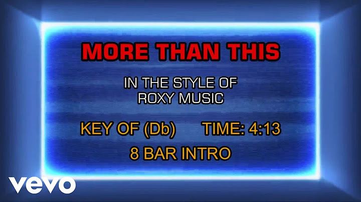 More Than This Karaoke version - Karaoke performance video thumbnail