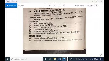 Accounts receivable 2015 Regular Question 5 | BCOM KU
