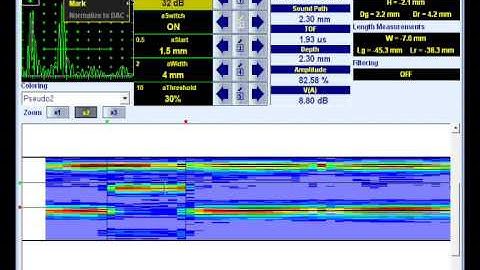 Phased Array Ultrasonic NDT Inspection - ISonic 2009 UPA Scope - Composite A-Scan B-Scan Viewer