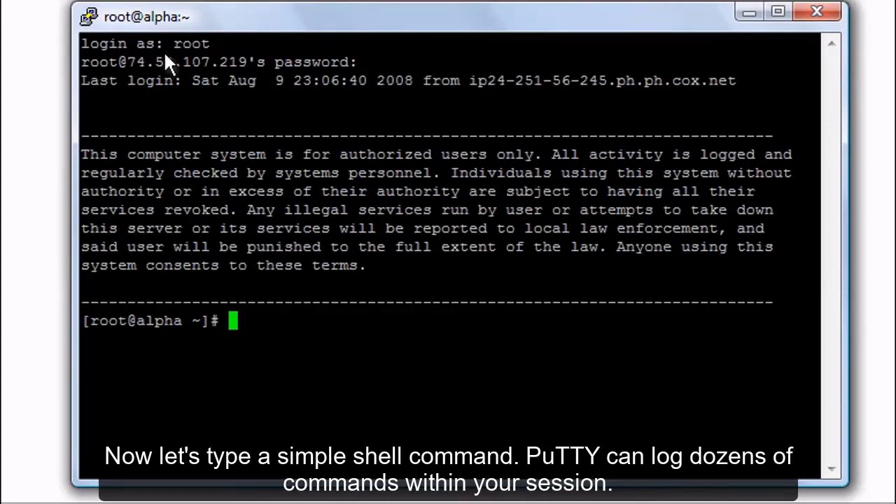 PuTTY Logging YouTube