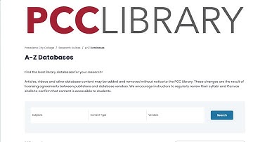 Using the A-Z Database List from PCC