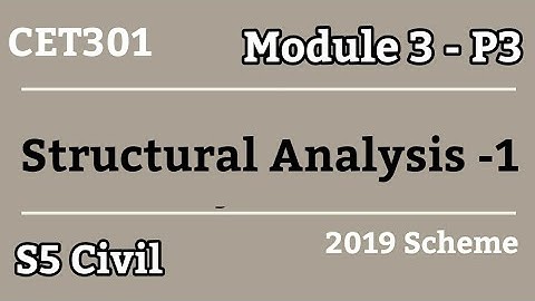 STRUCTURAL ANALYSIS 1- CET301- Module 3 Lecture 3- KTU S5 Civil
