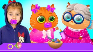 История для детей как Арина и котик Бубу играют в игре | Няня Bubbu смотрит за Ариной и Бубу