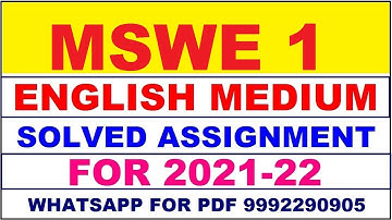 MSWE 1 Solved Assignment 2021-22 in ENGLISH,  Whatsapp For Pdf  9992290905.