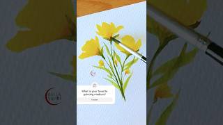 My favorite mediums for a simple flower painting are gouache & watercolor. WHAT'S YOURS? #artshort