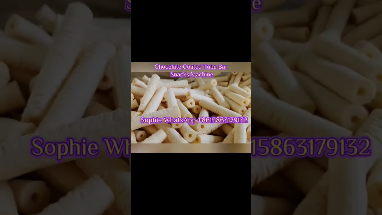 Yummy Chocolate Coating Corn Puff Tube Cheese Flavor SIIP Sweet Bar Snacks Machine #siip #extruder