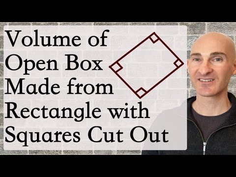 Volume of Open Box Made From Rectangle with Squares Cut Out