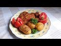 Шницель с картошкой гармошкой