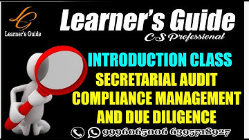 INTRODUCTION CLASS 1 | SECRETARIAL AUDIT | NEW SYLLABUS | CS PROFESSIONAL