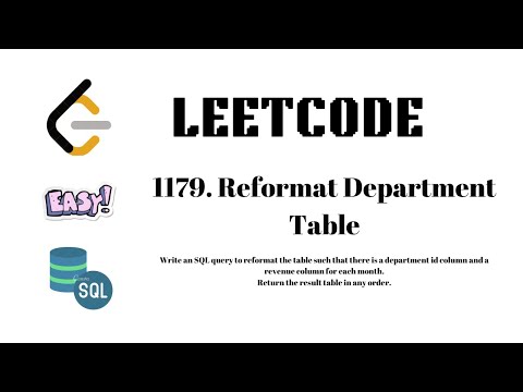 1179. Reformat Department Table | Leetcode | Easy Problem