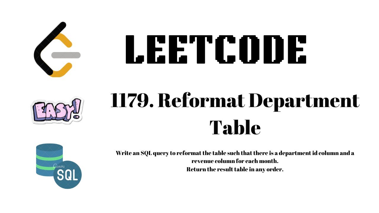 1179. Reformat Department Table | Leetcode | Easy Problem - YouTube