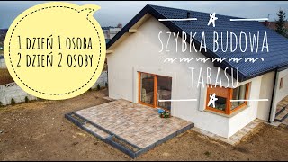 Taras z donicami  Zrób to sam ! -  palisada Tres i płyty betonowe Verona Platino #Drogbruk #Brukarz