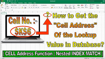 How to get the Cell Address of Lookup Value | Cell Function with Nested Index Match Function |