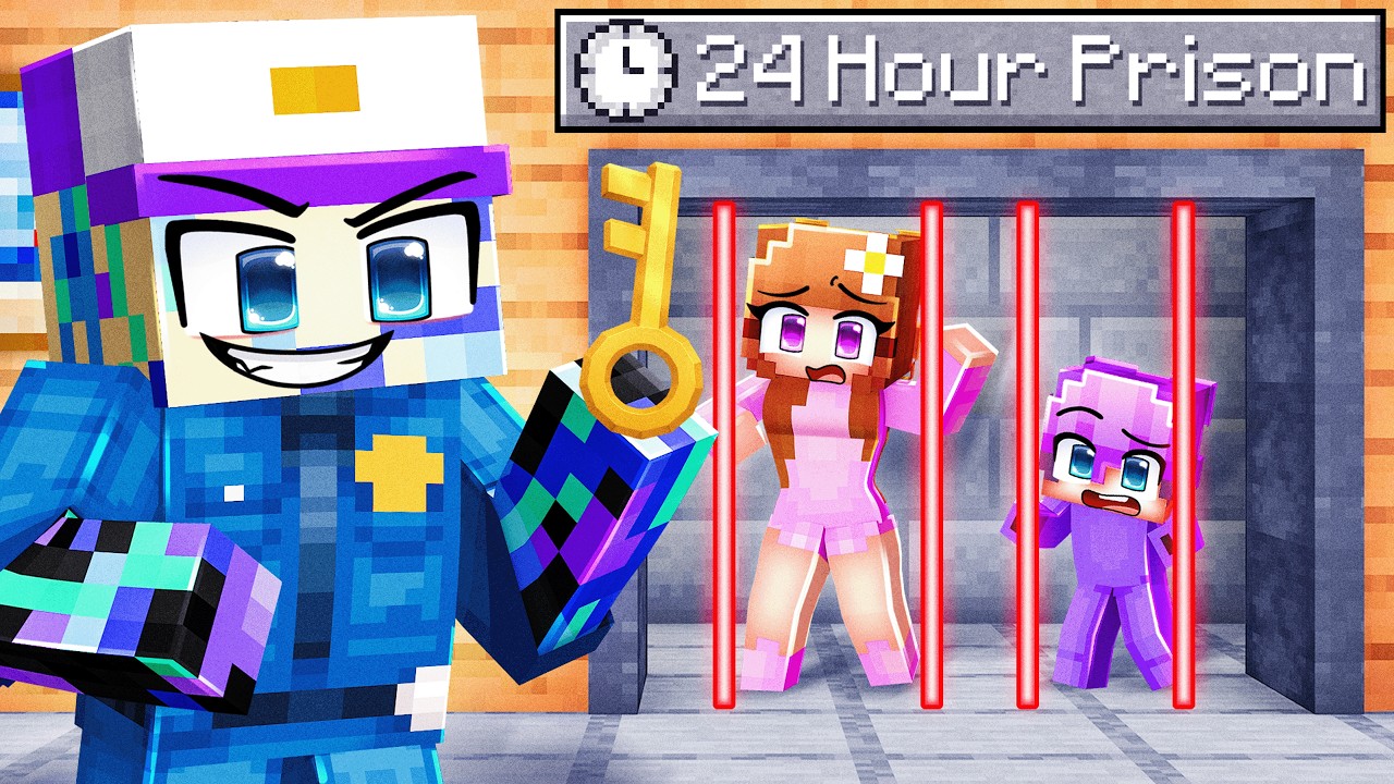 Locking Friends in a 24 HOUR PRISON in Minecraft!