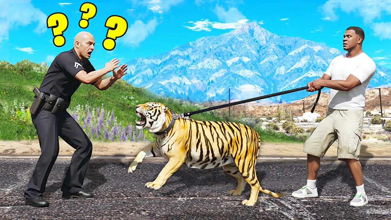 МОЙ ТИГР НЕНАВИДИТ ПОЛИЦИЮ в GTA 5!