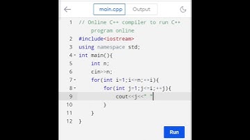 Print Half Pyramid using numbers in C++ #programming #coding #Studywithraj #viralvideo