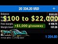 How to grow 100 to 22000 in 2 days trading forex  1000 giveaway