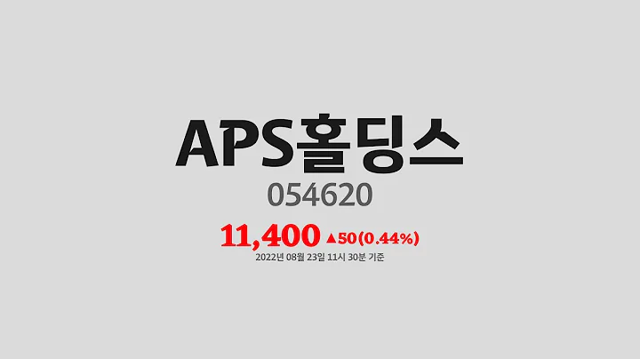 APS홀딩스주가분석(054620) 2022년 08월 23일기준