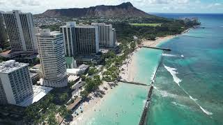 Drone Aerial Video Of The Famous Waikiki In Oahu, Hawaii